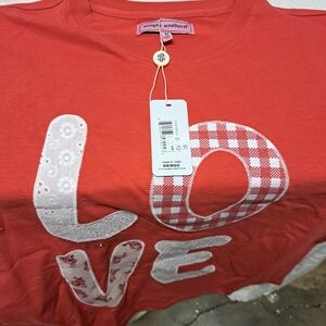 Simply Southern Coral LOVE Appliqué Tee